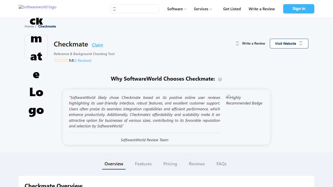 Checkmate Reviews Jan 2026: Pricing & Features SoftwareWorld