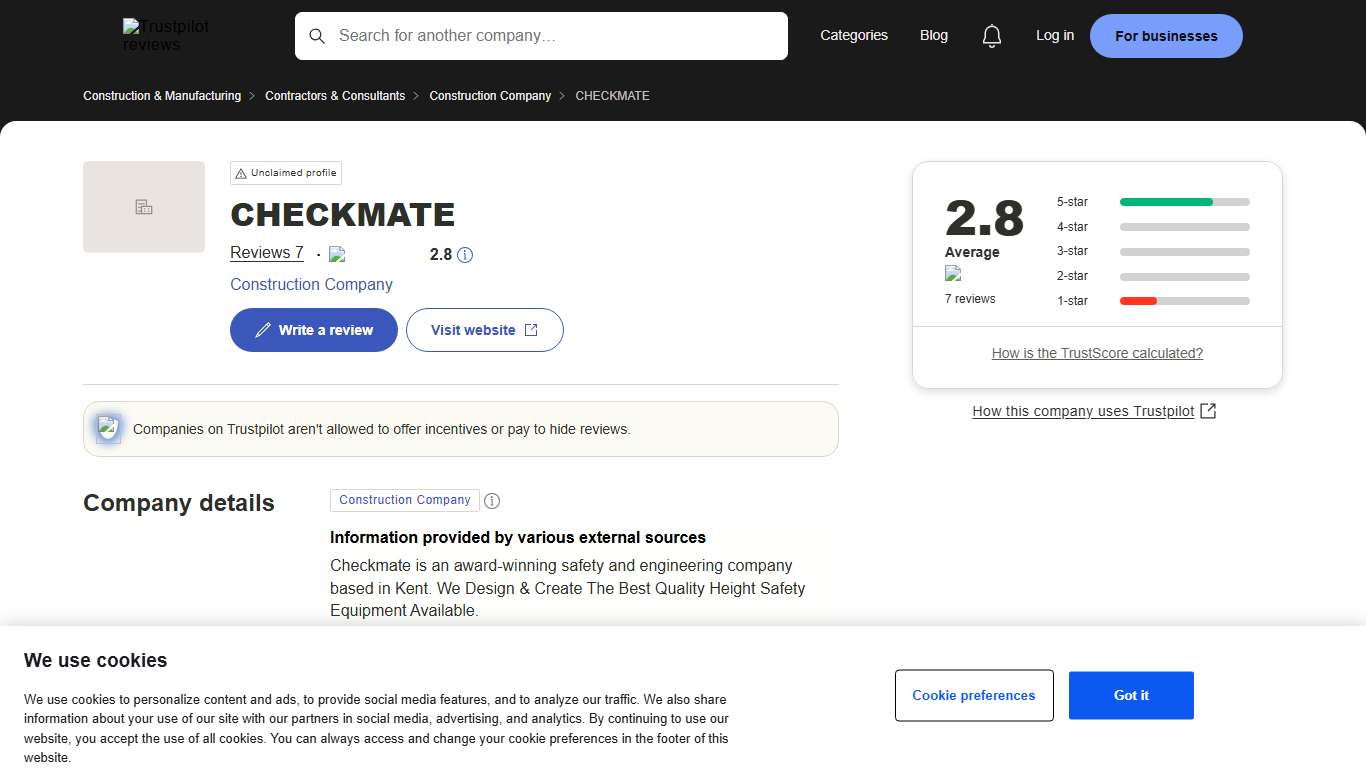 CHECKMATE Reviews Read Customer Service Reviews of checkmateuk.com